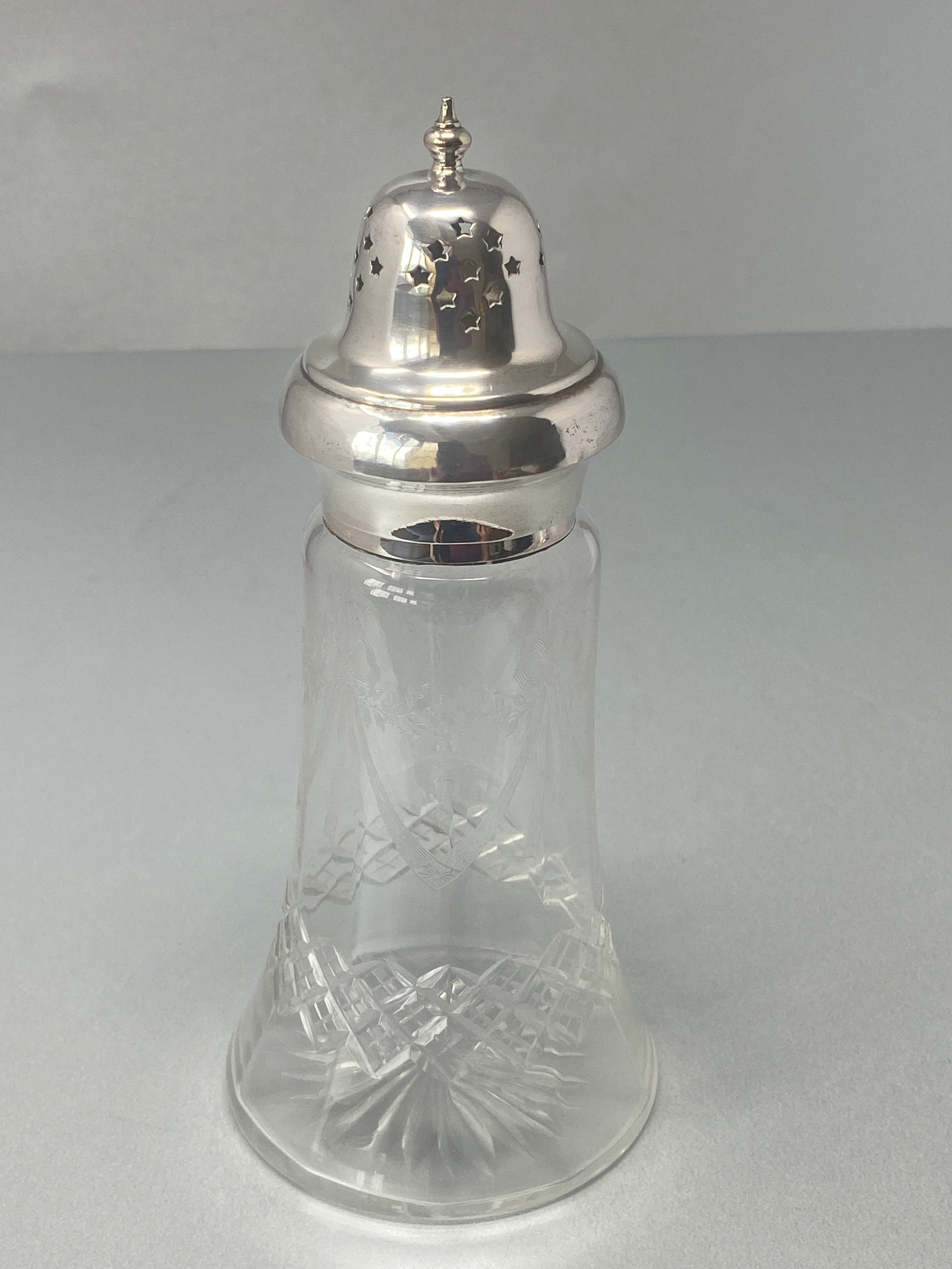 Antique Silver Plate and Glass Sugar Caster