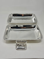 Load image into Gallery viewer, Pair of Antique Silver Plated Entree Dishes with Gadroon Borders
