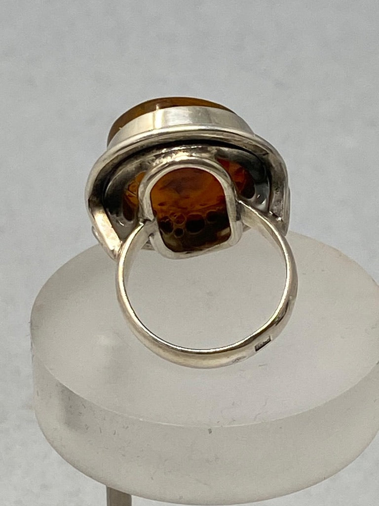 Sterling Silver and Natural Baltic Amber Ring