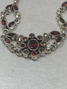 Sterling Silver & Garnet Bracelet