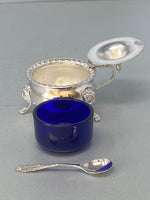Load image into Gallery viewer, Antique Silver Plated Mustard Pot &amp; Spoon
