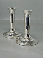 Load image into Gallery viewer, Pair of Sterling Silver 5.5inch - 13.5cms Column Candlesticks - never been used
