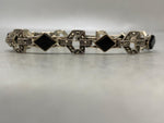Load image into Gallery viewer, Sterling Silver, Black Onyx &amp; Marcasite Bracelet
