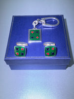 Load image into Gallery viewer, Silver and Enamel Playing Cards Key Ring
