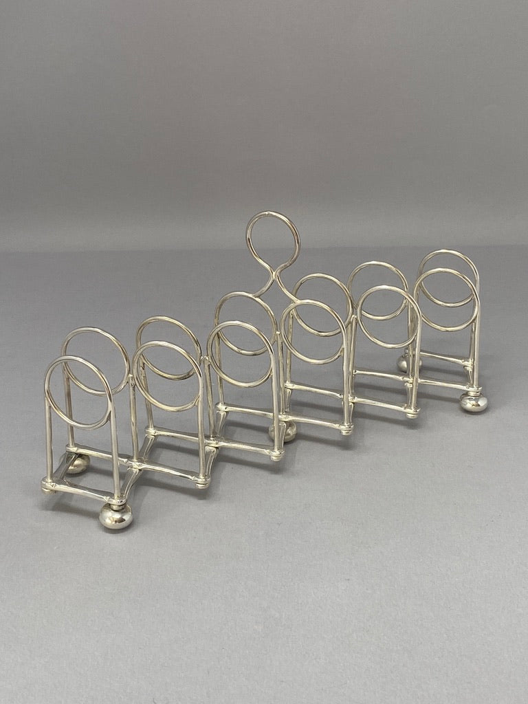 Unusual Victorian Silver Plated Expanding 7 Bar Toast Rack