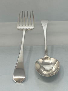 George III Sterling Silver Gravy Spoon and Fork