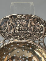 Load image into Gallery viewer, Antique Dutch Silver Tea Strainer /moving windmill handle
