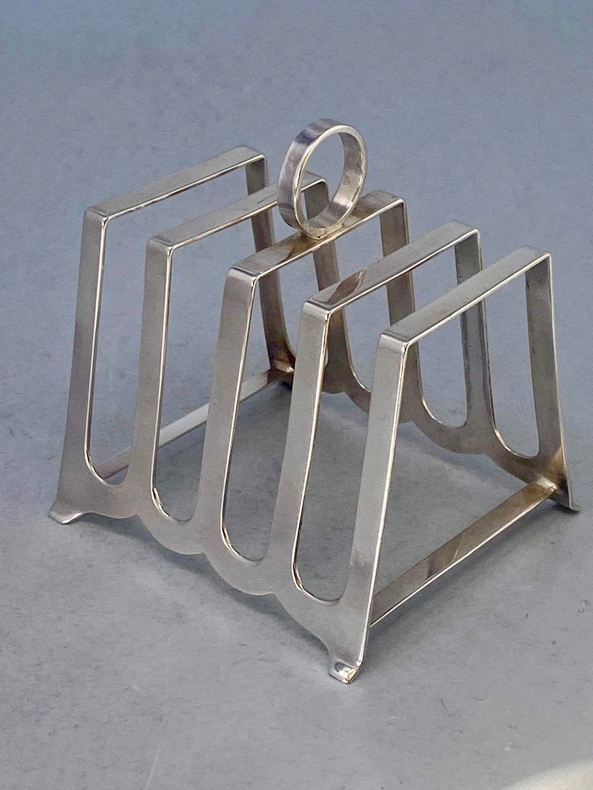 Sterling Silver 5 Bar Toast/Letter Rack by William Adams