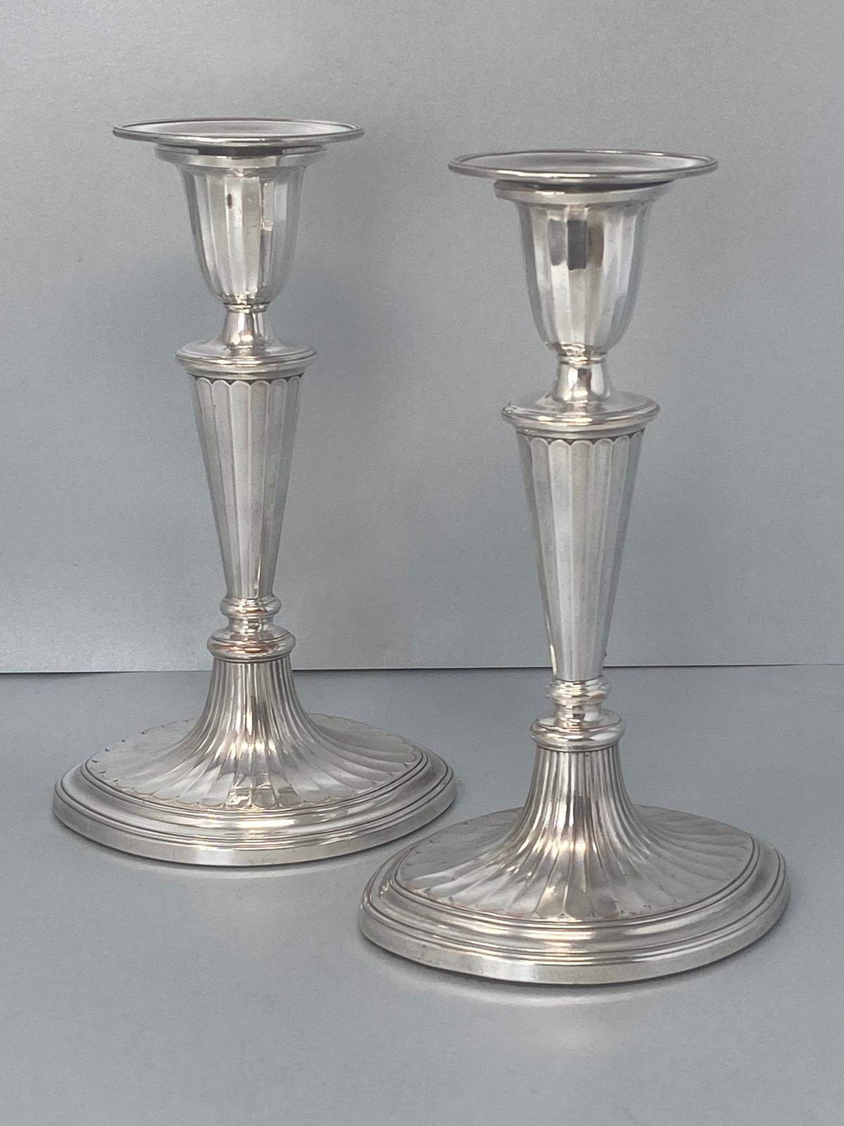 Pair of Antique Old Sheffield Candlesticks circa 1770
