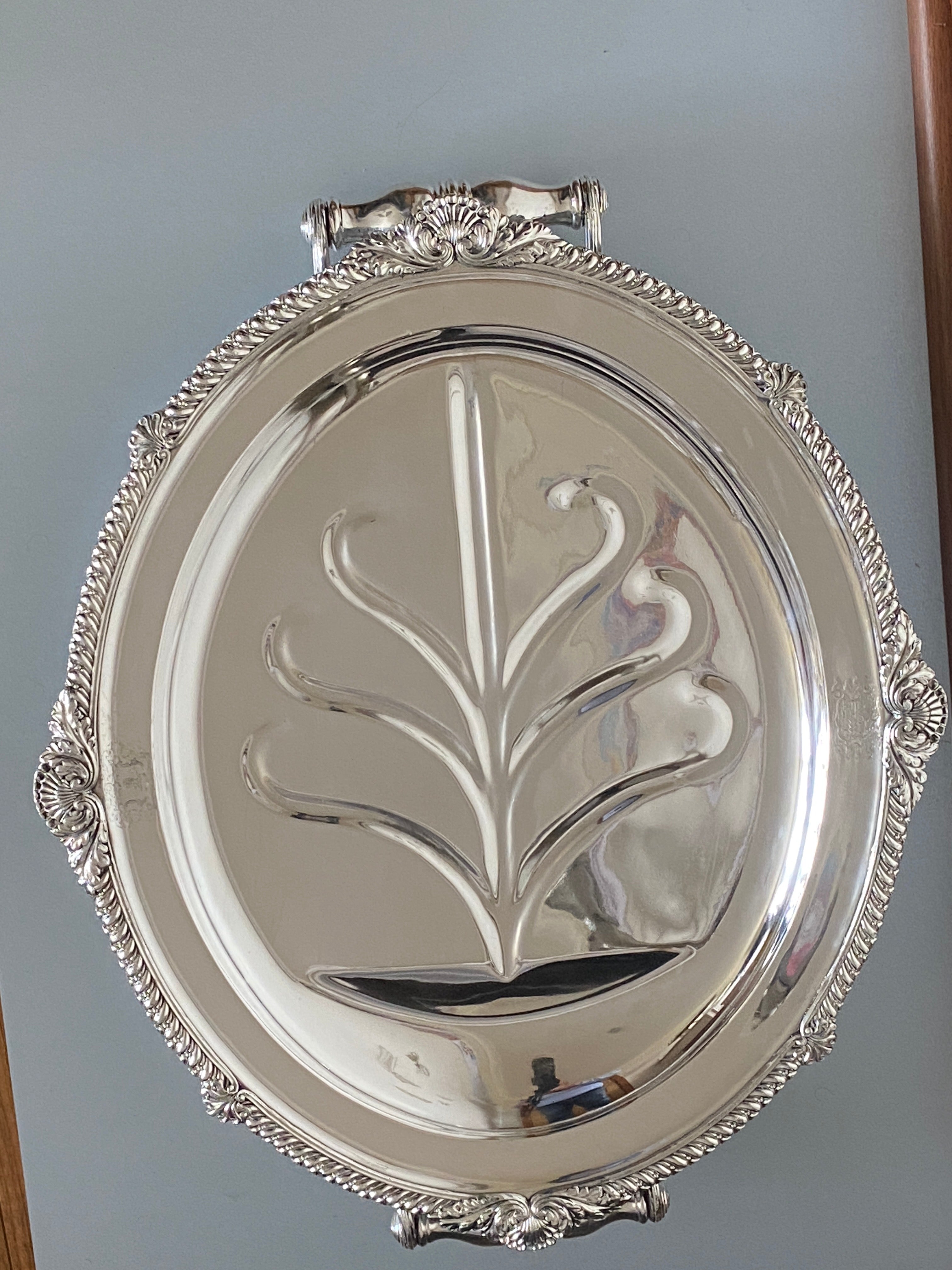 Antique Silver Plated Venison Dish/Well & Tree