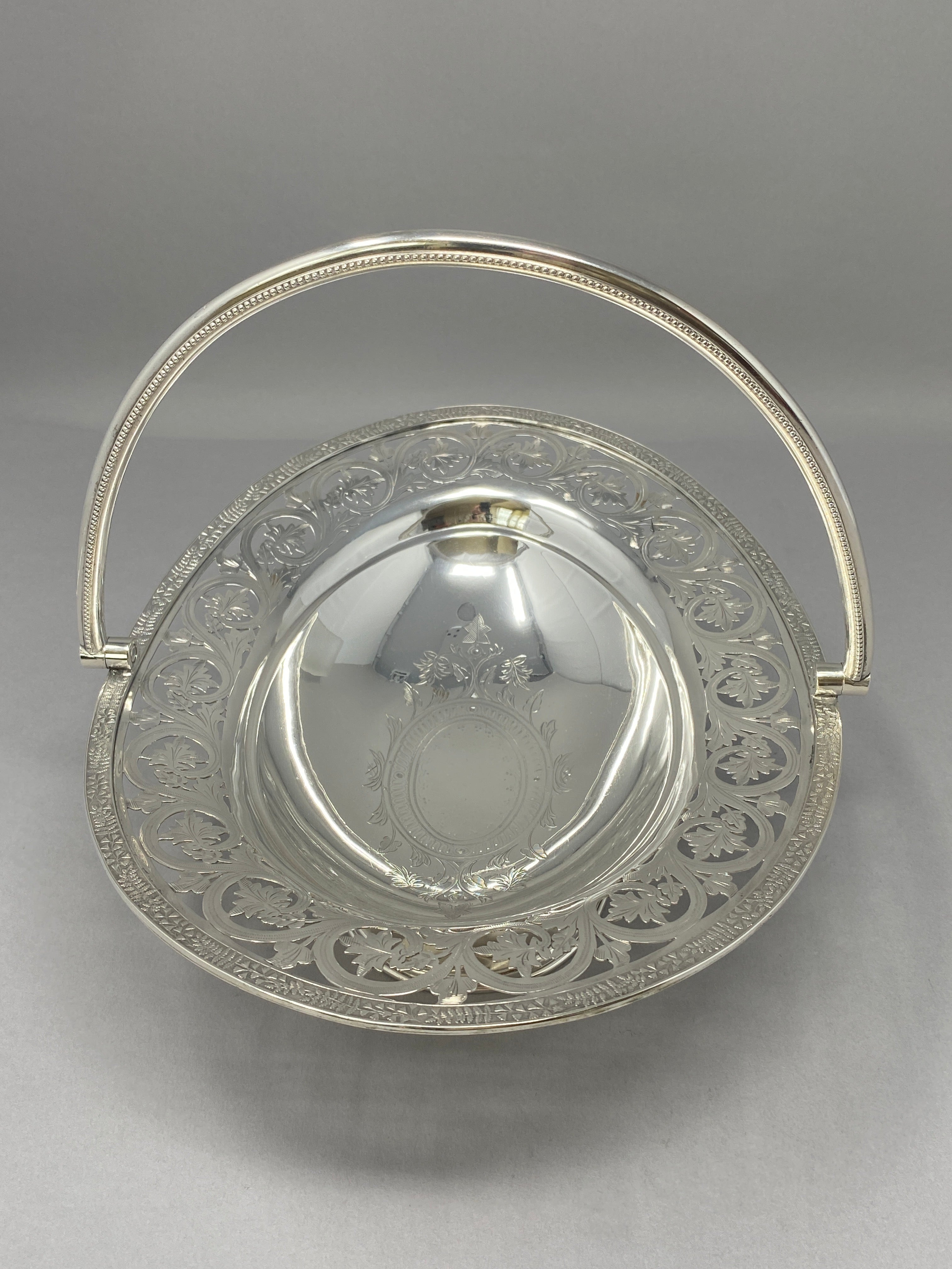 Victorian Silver Plated Swing Handled Cake/Sweet Basket