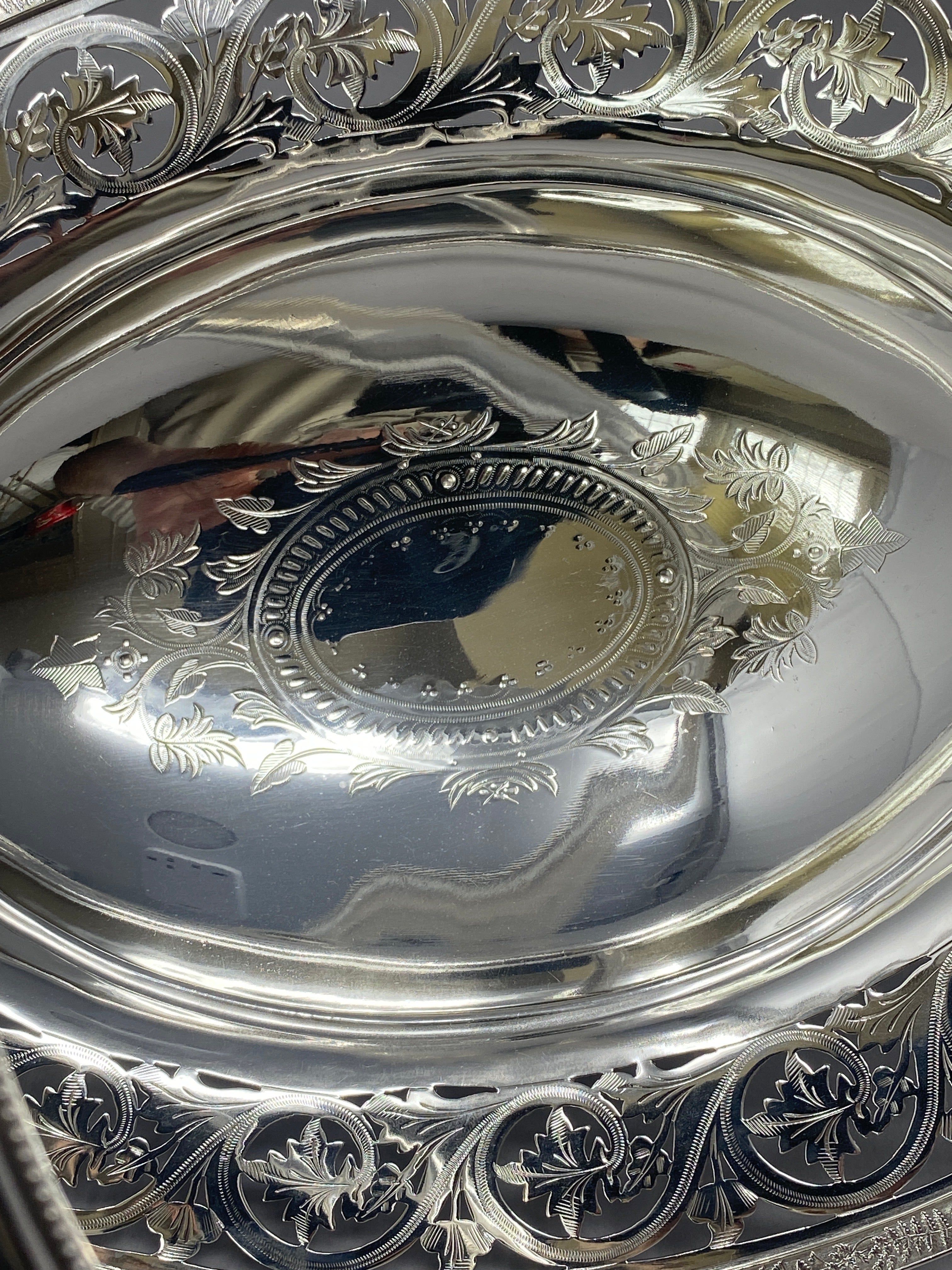Victorian Silver Plated Swing Handled Cake/Sweet Basket