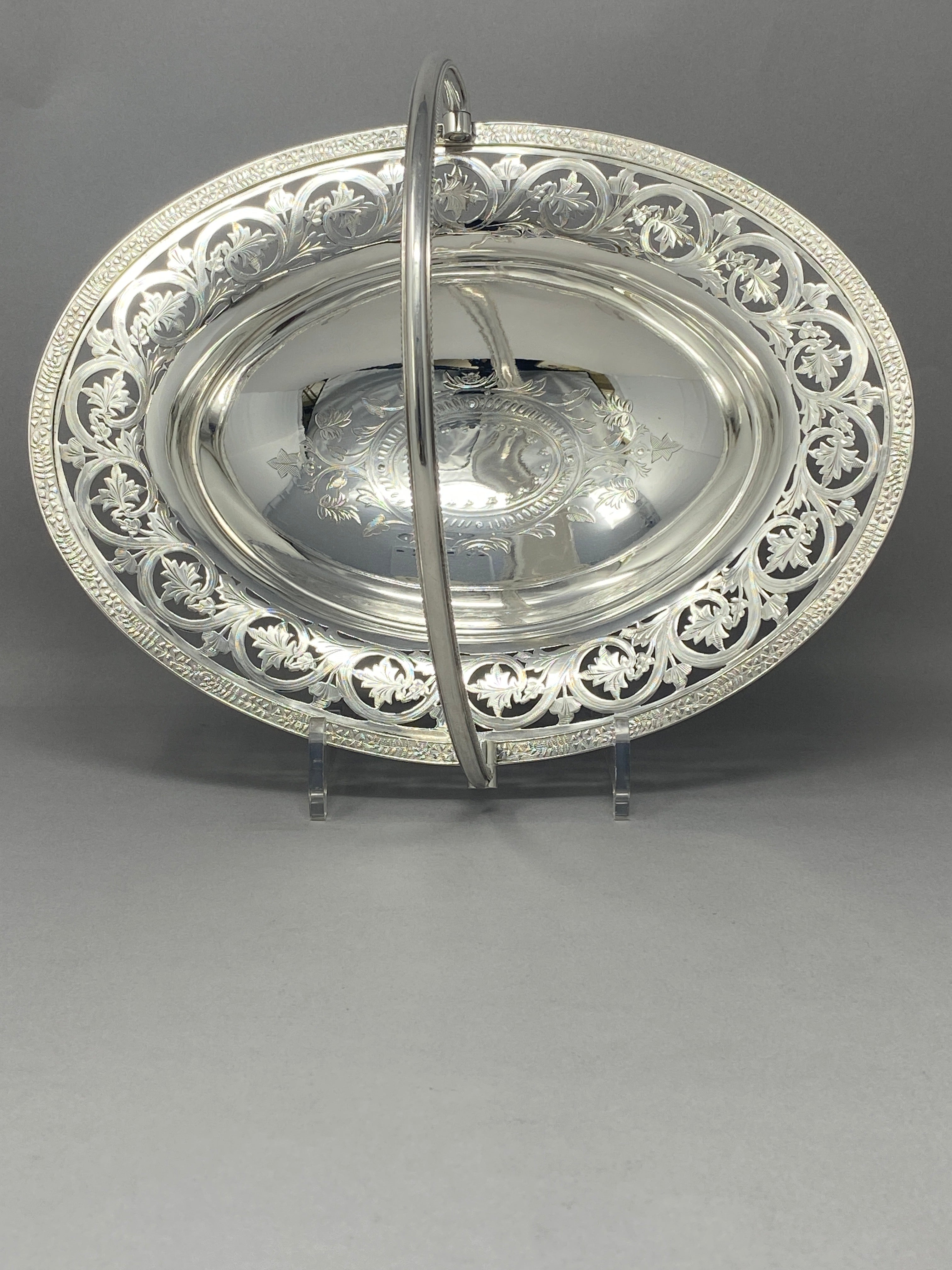 Victorian Silver Plated Swing Handled Cake/Sweet Basket