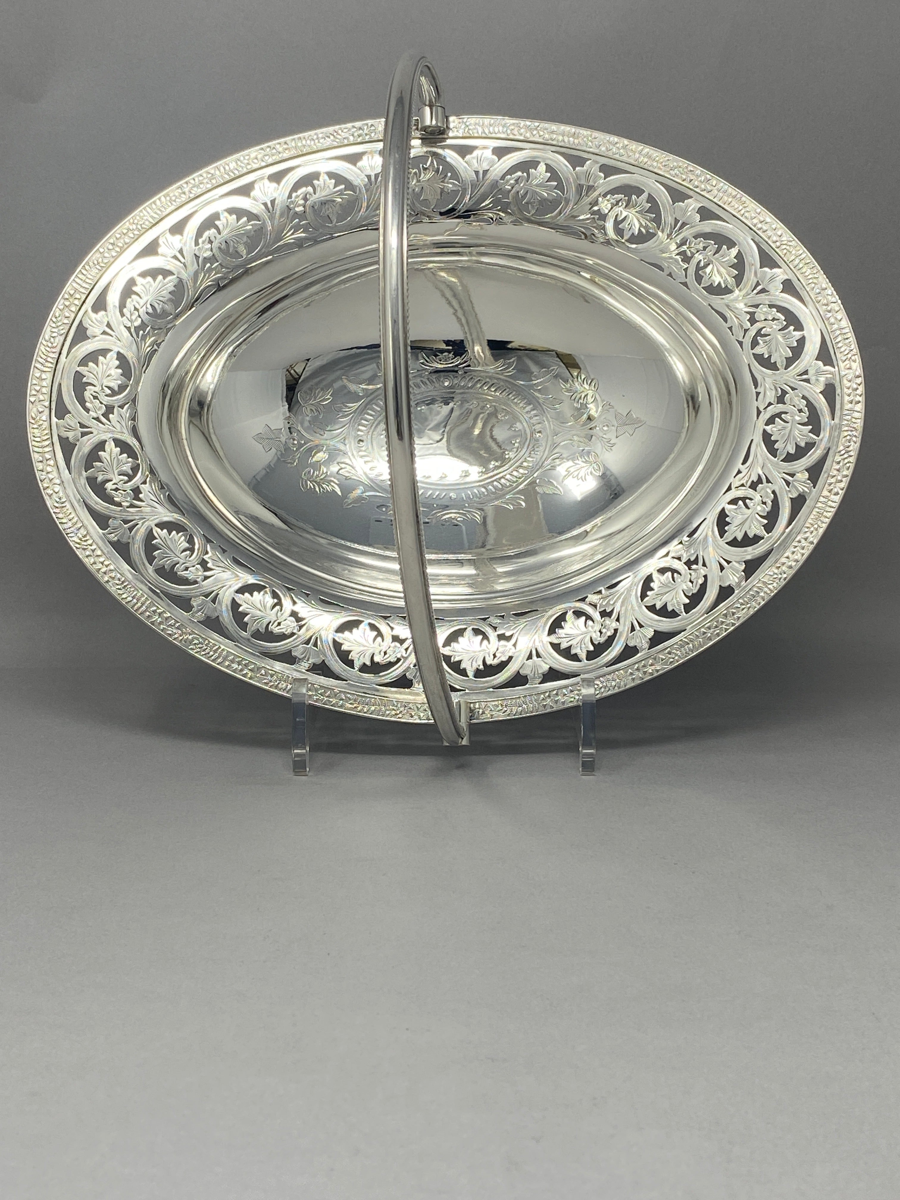 Victorian Silver Plated Swing Handled Cake/Sweet Basket