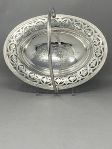 Victorian Silver Plated Swing Handled Cake/Sweet Basket