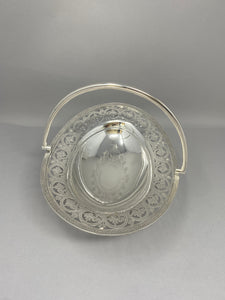 Victorian Silver Plated Swing Handled Cake/Sweet Basket