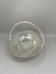 Victorian Silver Plated Swing Handled Cake/Sweet Basket