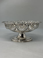 Load image into Gallery viewer, Antique Sterling Silver Oval Pierced Dish on Pedestal
