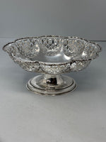 Load image into Gallery viewer, Antique Sterling Silver Oval Pierced Dish on Pedestal
