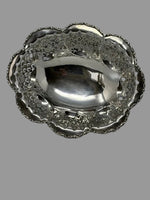 Load image into Gallery viewer, Antique Sterling Silver Oval Pierced Dish on Pedestal
