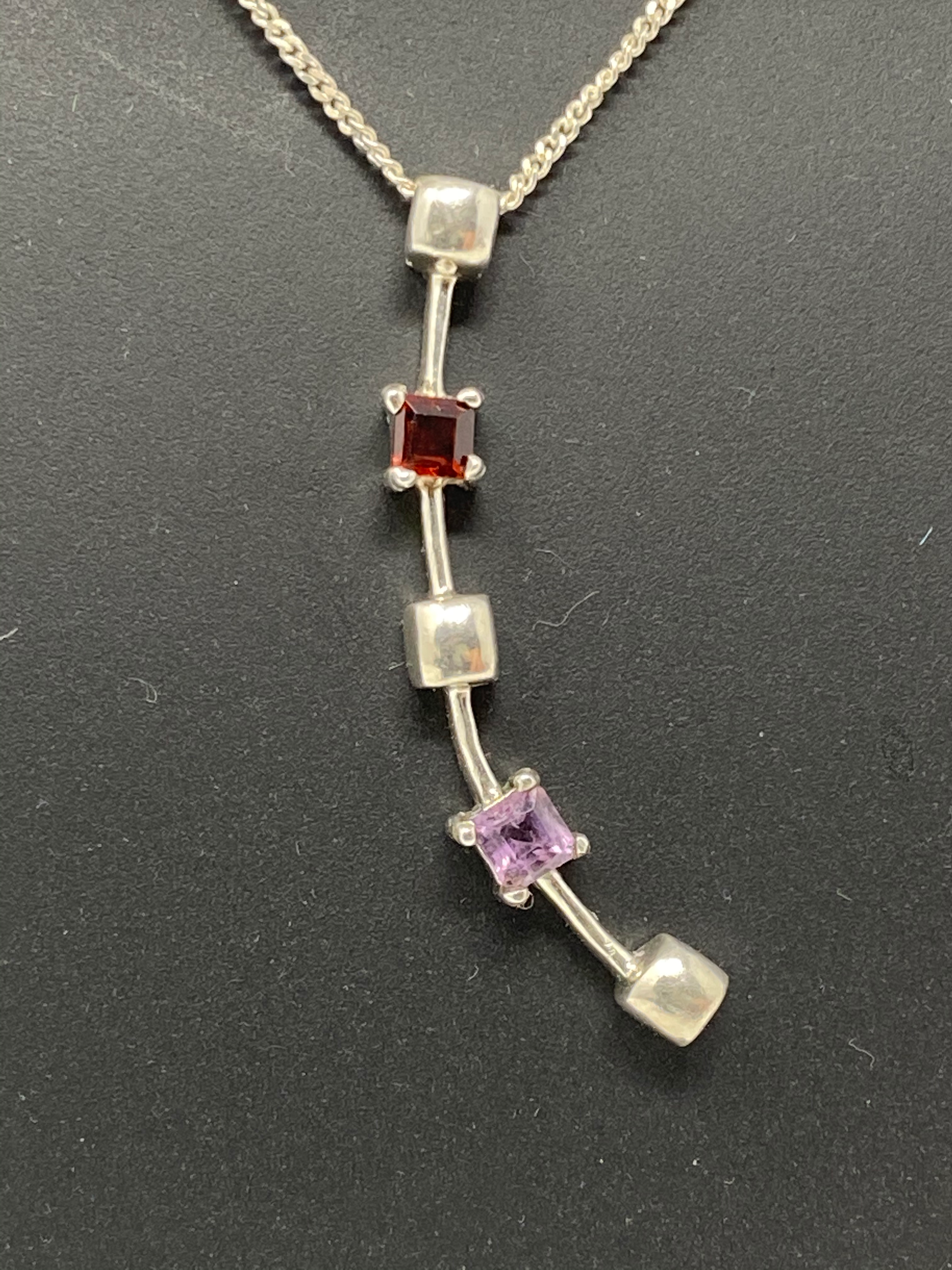 Amethyst and Garnet Pendant