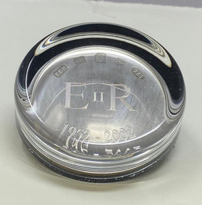 Silver and Glass Paperweight - Queen Elizabeth Golden Jubilee