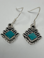 Load image into Gallery viewer, Silver and Natural Turquoise Stone Earrings
