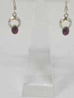 Load image into Gallery viewer, Silver and Dark Amethyst Earrings
