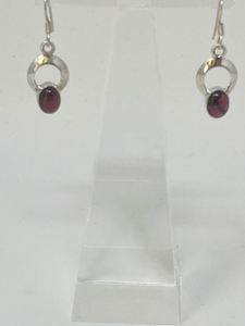 Silver and Dark Amethyst Earrings