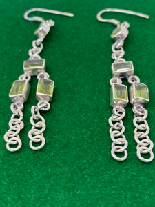 Silver and Peridot Earrings
