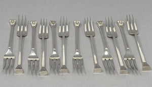 Silver Horse Shoe Pastry/Fruit Forks