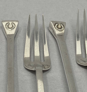 Silver Horse Shoe Pastry/Fruit Forks