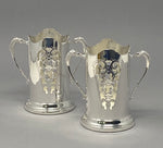 Load image into Gallery viewer, Pair Silver Plated Sauce Bottle Holders
