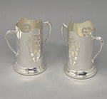 Load image into Gallery viewer, Pair Silver Plated Sauce Bottle Holders
