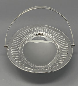 Antique Silver Plated Fluted Cake Basket