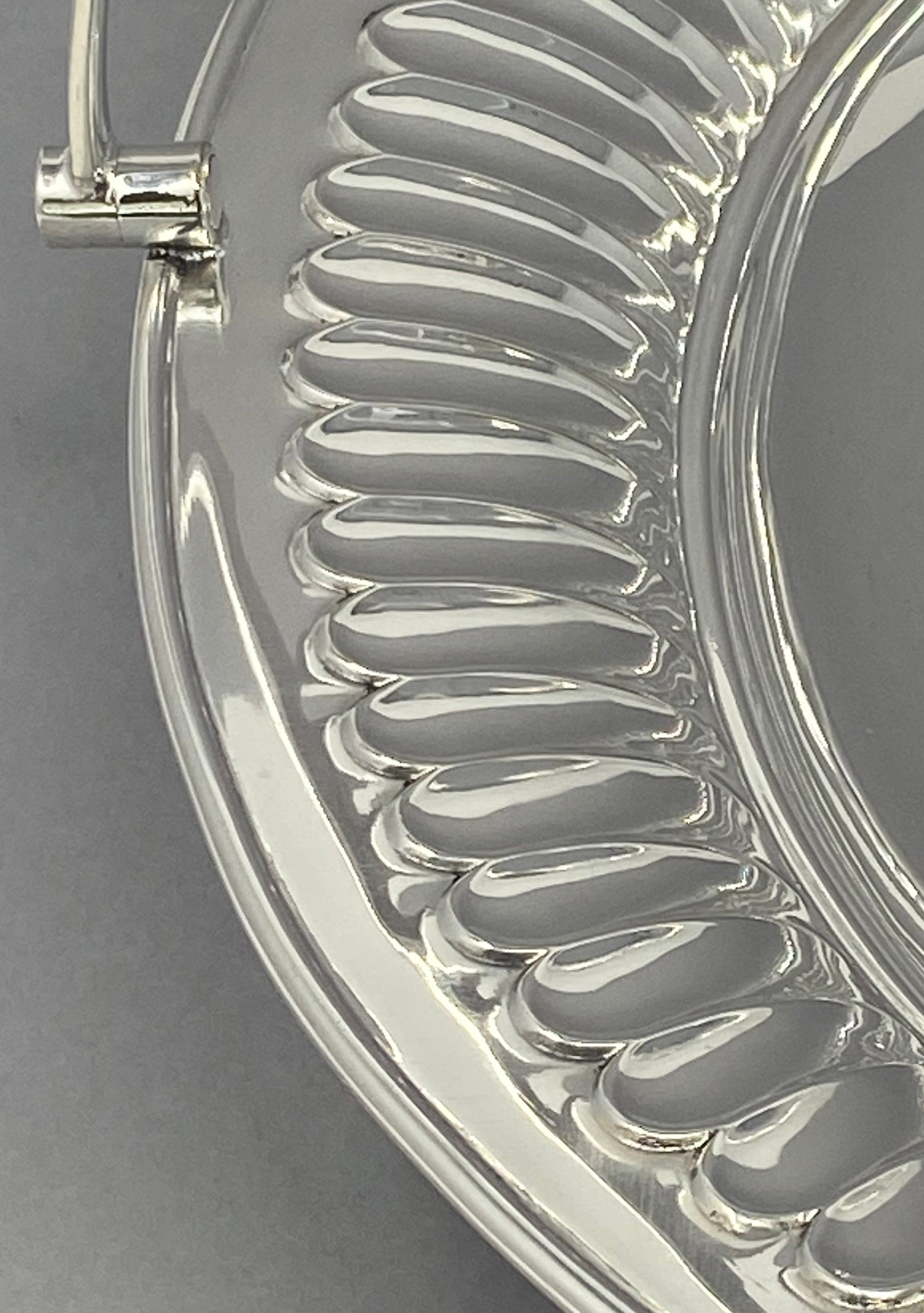 Antique Silver Plated Fluted Cake Basket