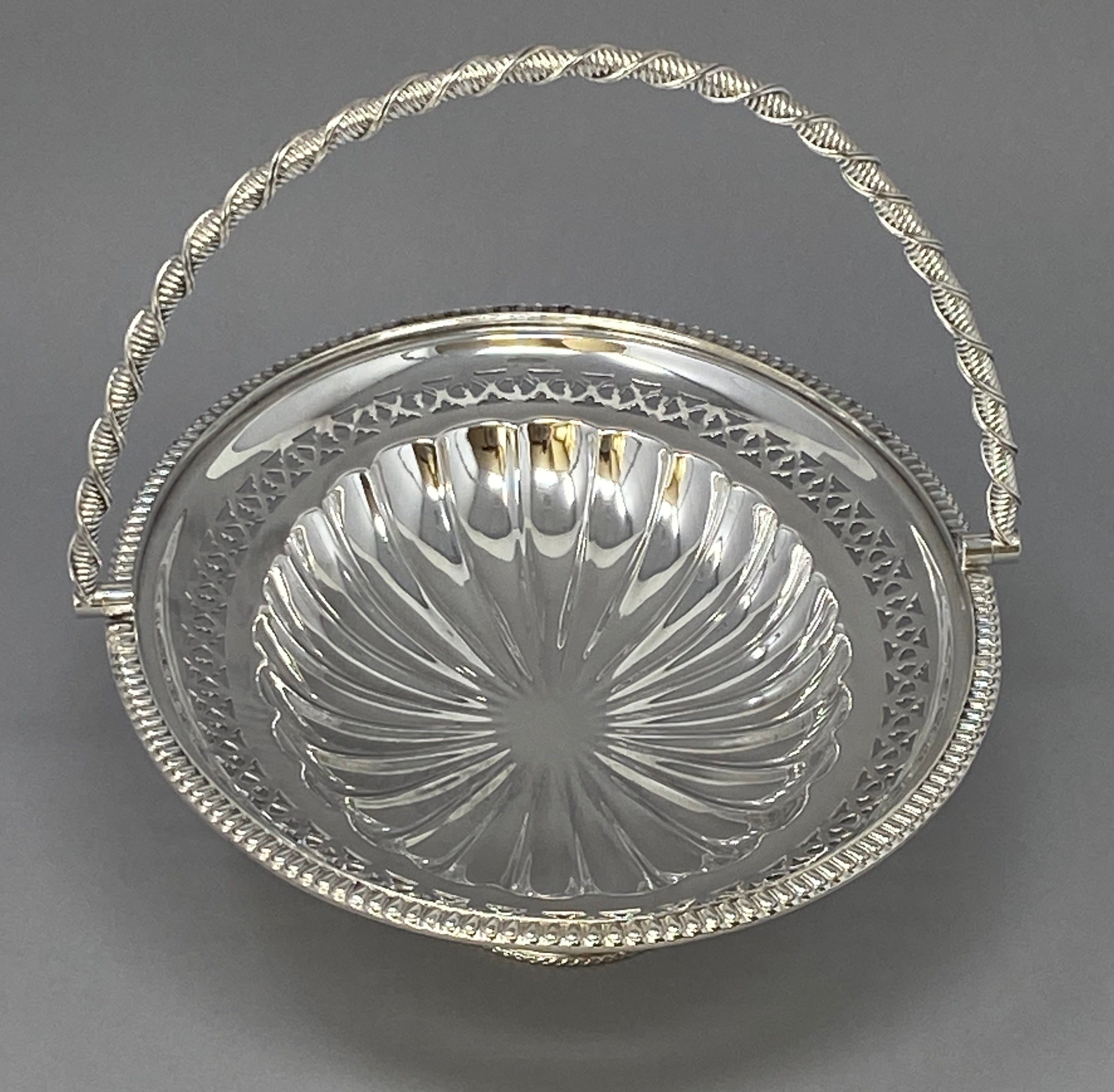 Antique Silver Plated Cake Basket