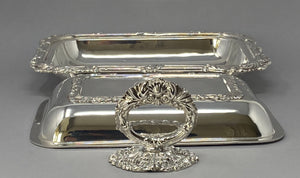 Antique Silver Plated Entree Dish