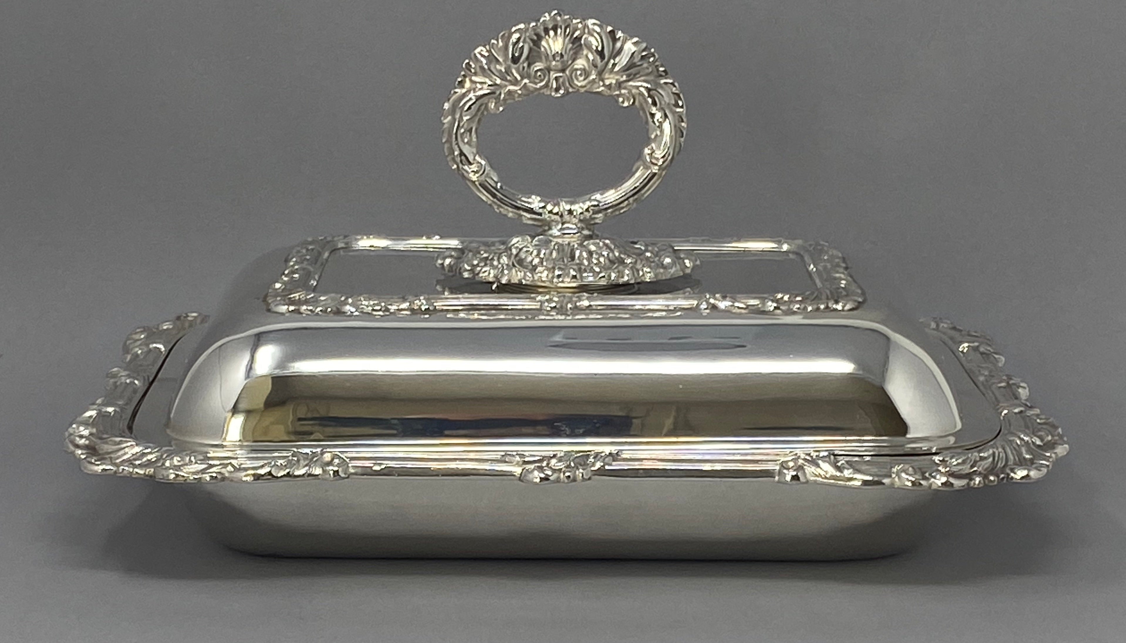 Antique Silver Plated Entree Dish