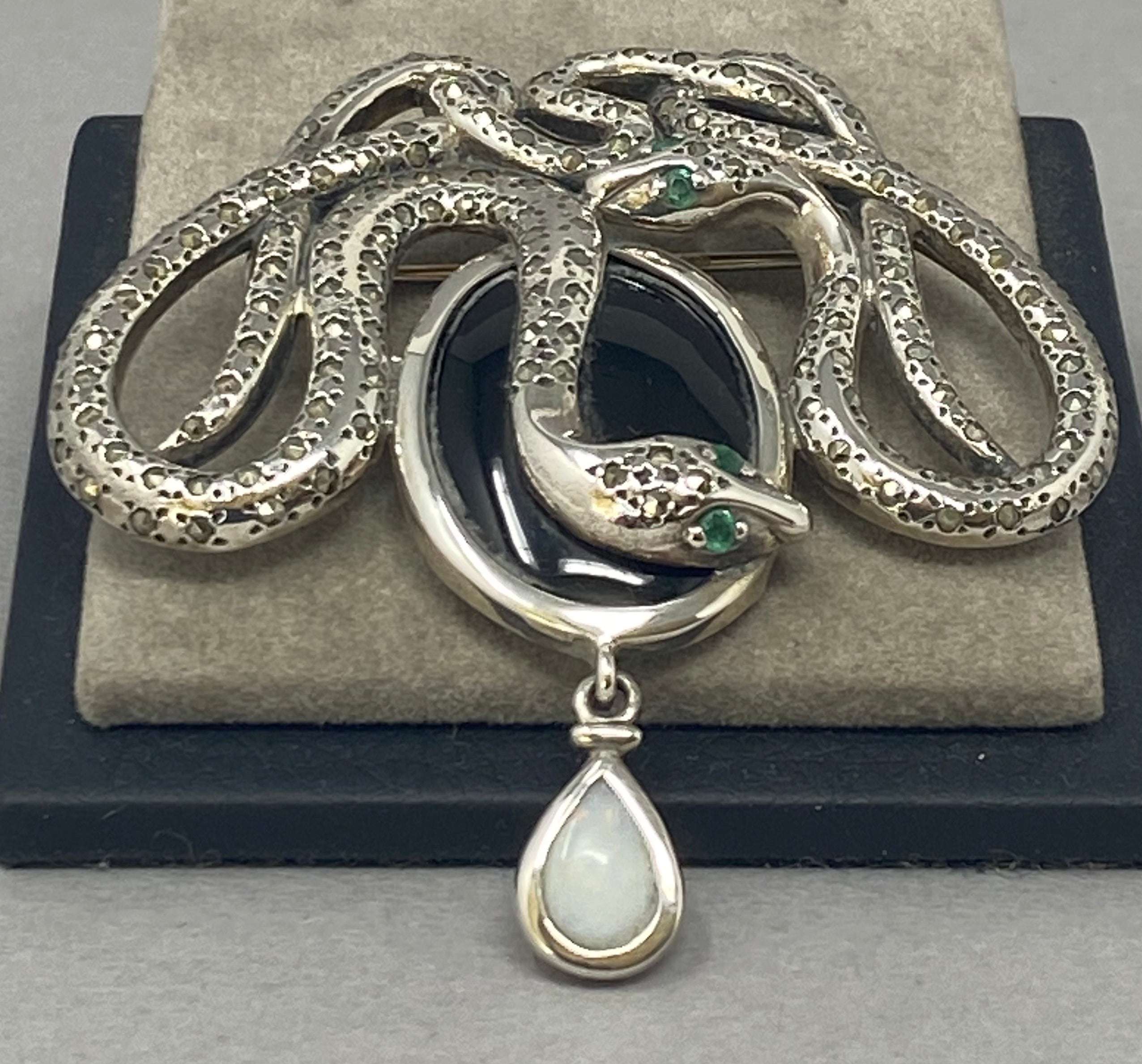 Silver Brooch with Snake Design