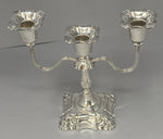 Load image into Gallery viewer, Silver Three Lite Shell Base Candelabra (single)
