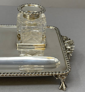 Victorian Silver two Bottle Inkstand