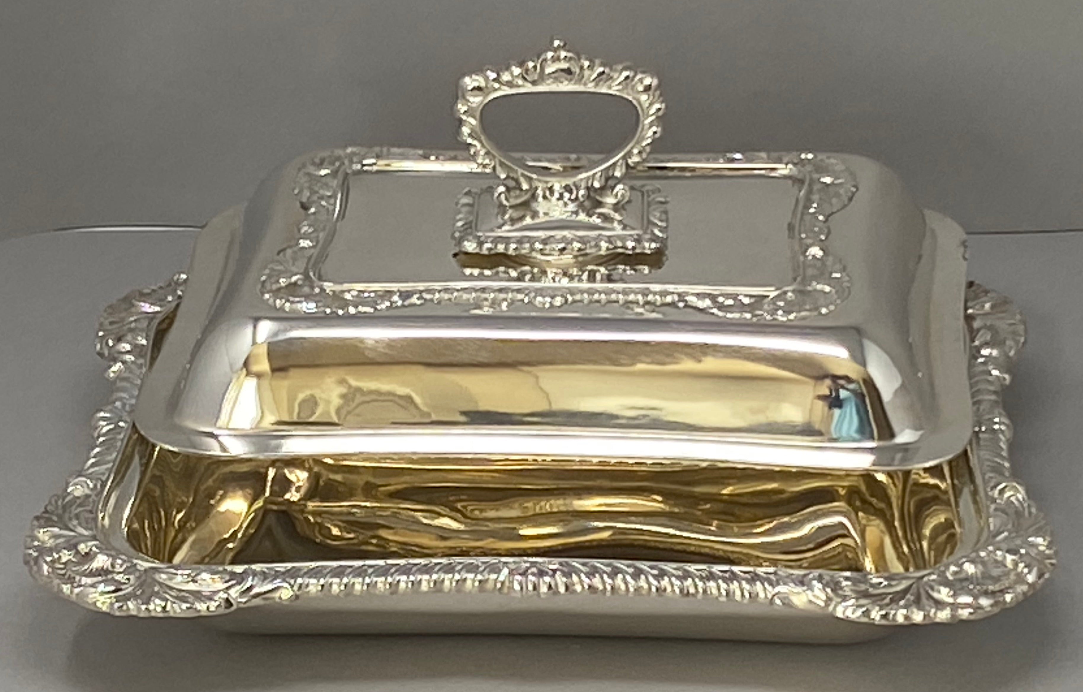 Antique Silver Plated Entree Dish