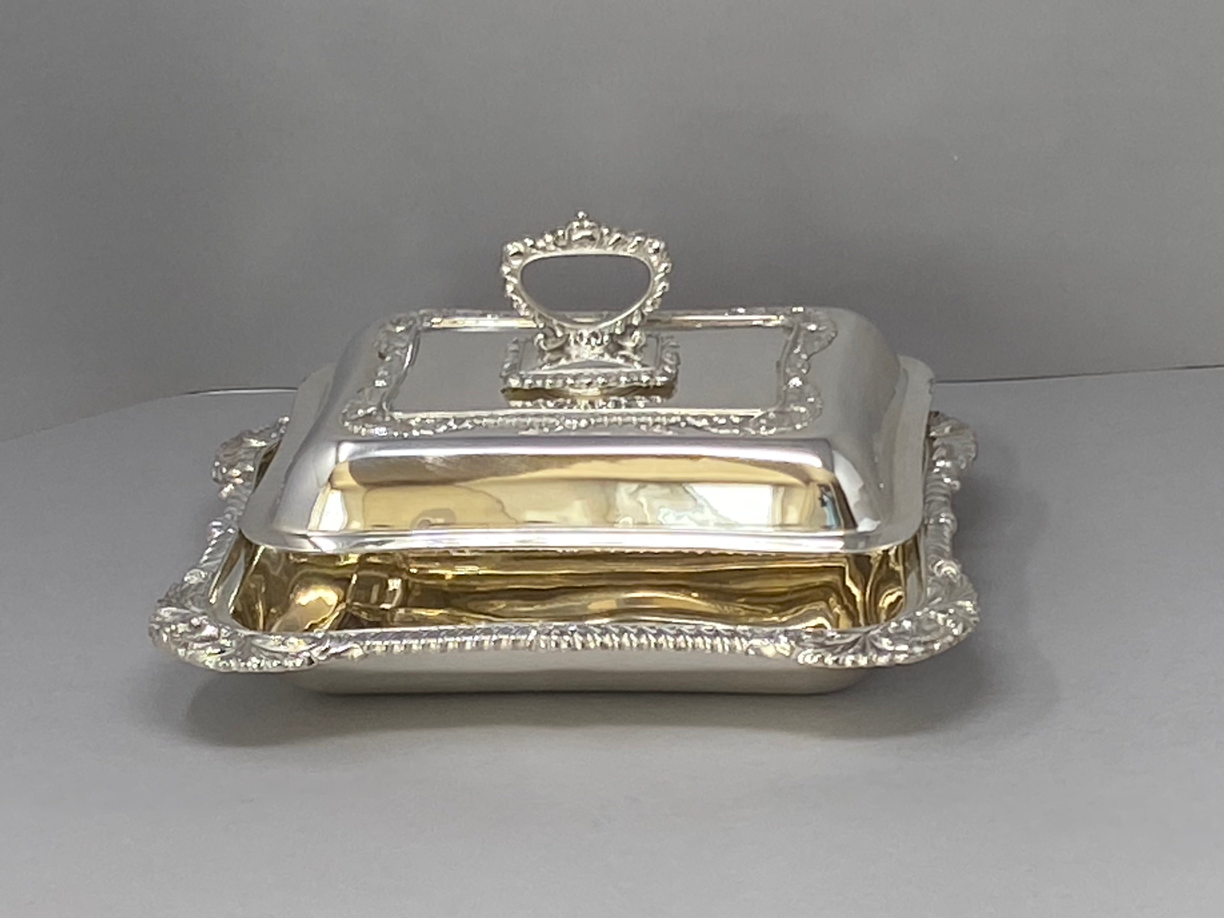 Antique Silver Plated Entree Dish