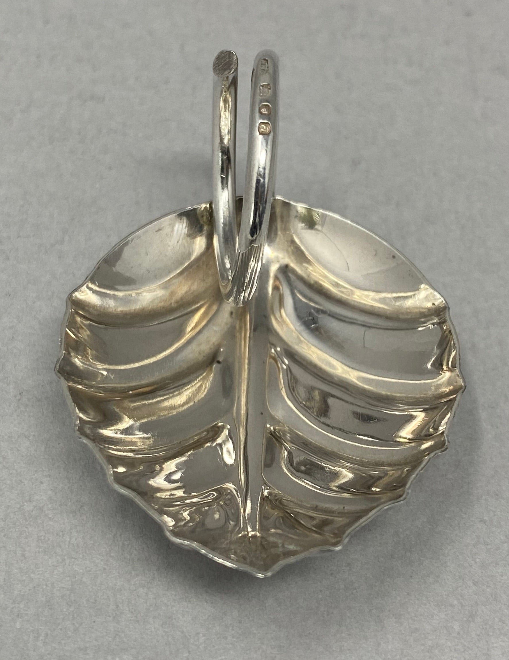 Leaf Shaped Silver Caddy Spoon