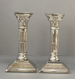 Load image into Gallery viewer, Pair Antique Silver Plated Candlesticks
