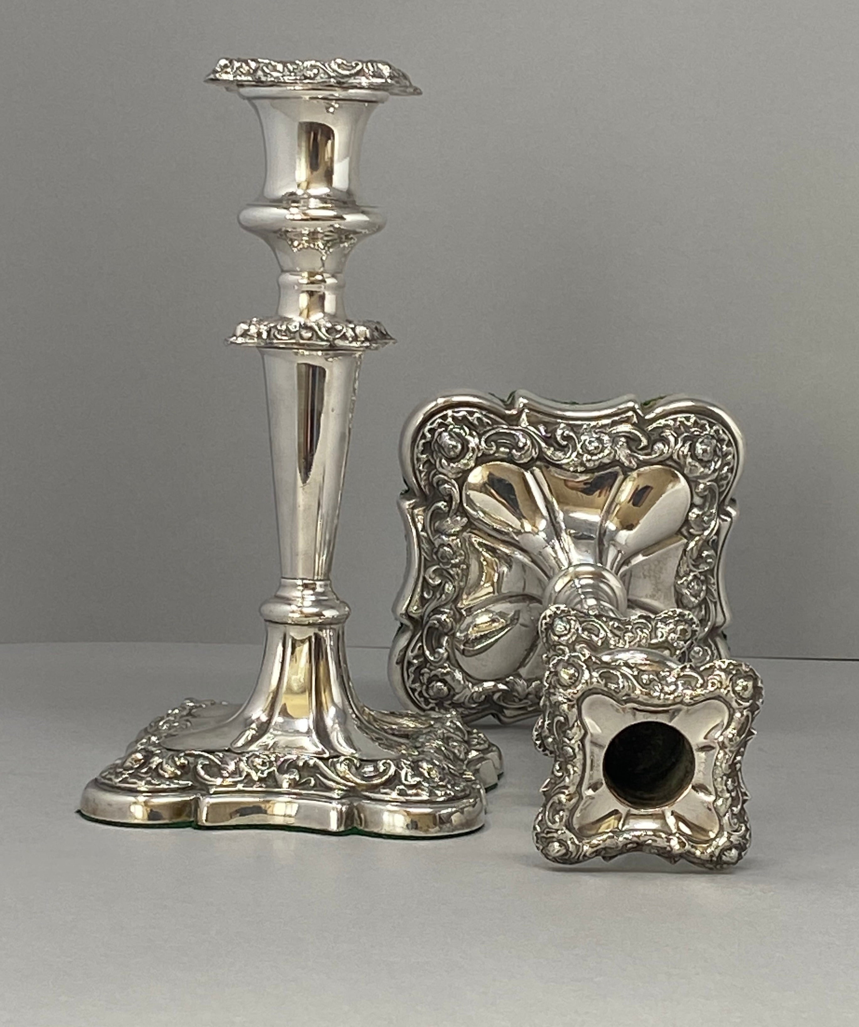 Antique Silver Plate Candlesticks