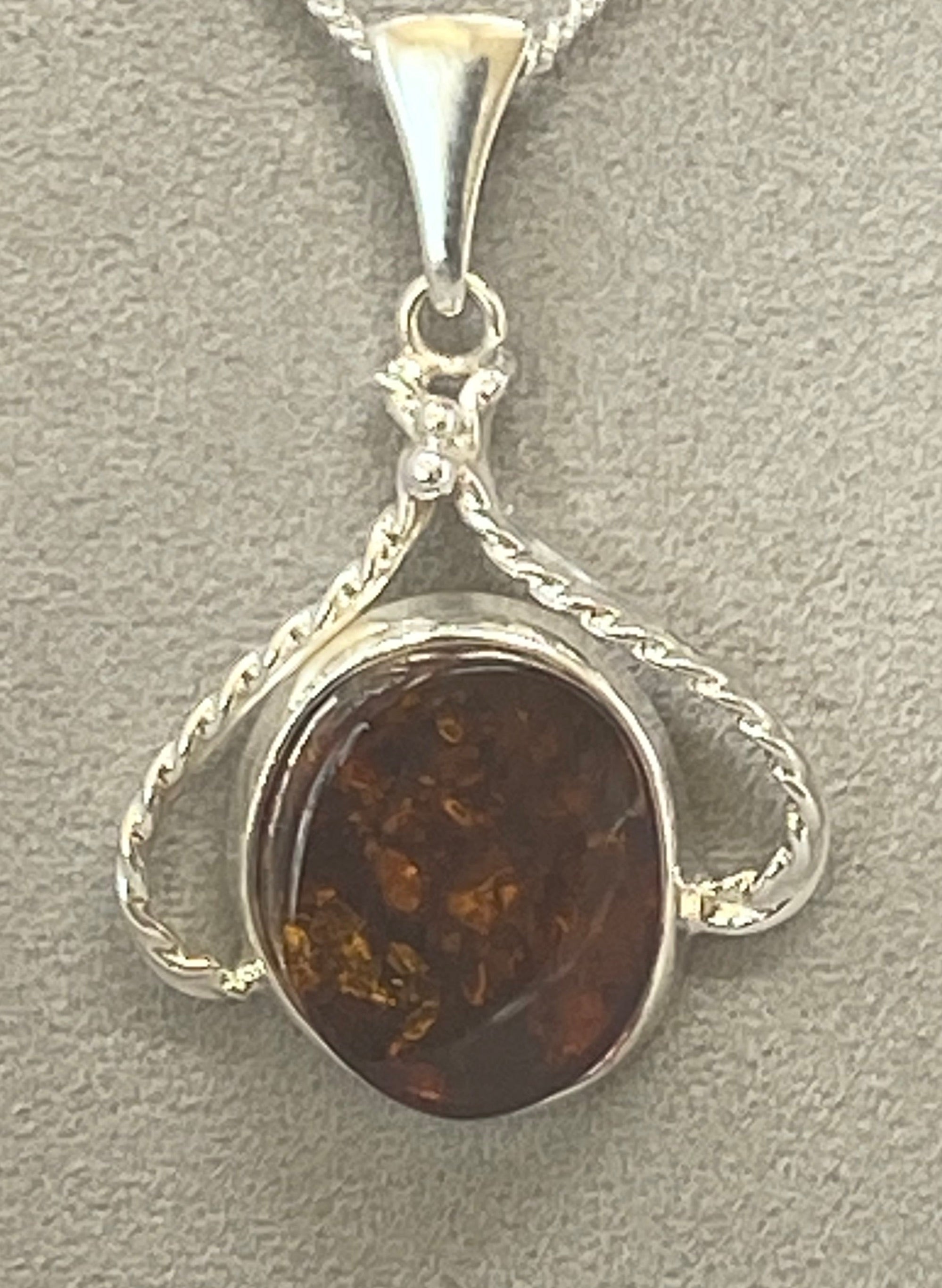 Silver and Amber Necklace