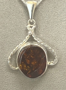 Silver and Amber Necklace