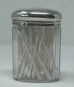 Antique Victoria Silver and Glass Dresser Jar